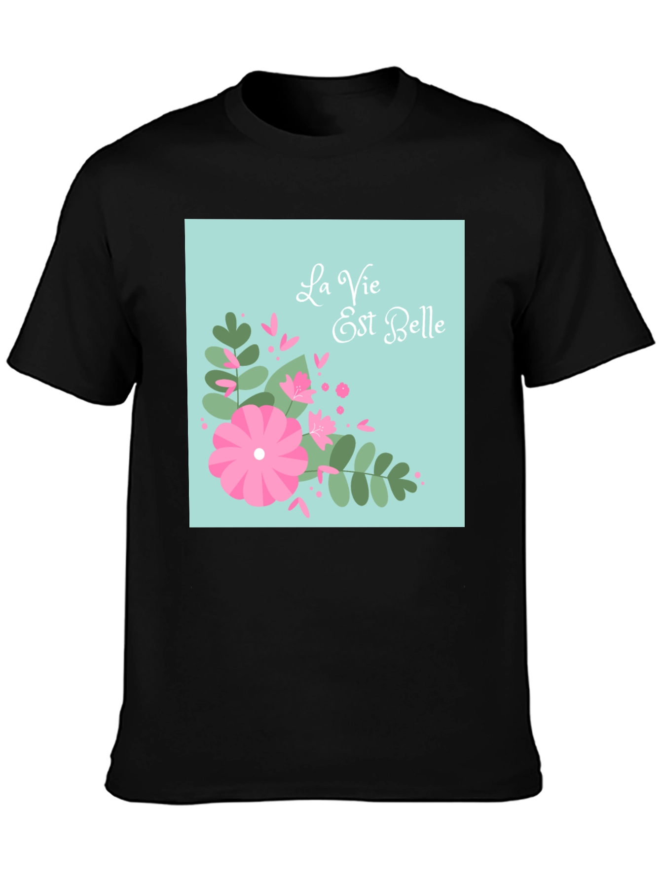La Vie Est Belle Graphic Tee - Black