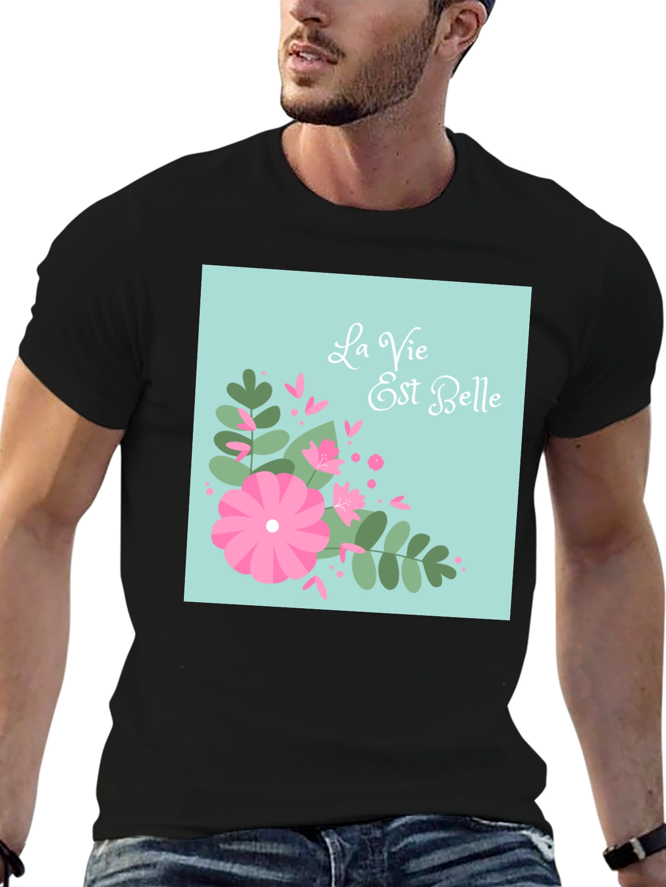 La Vie Est Belle Graphic Tee - Black