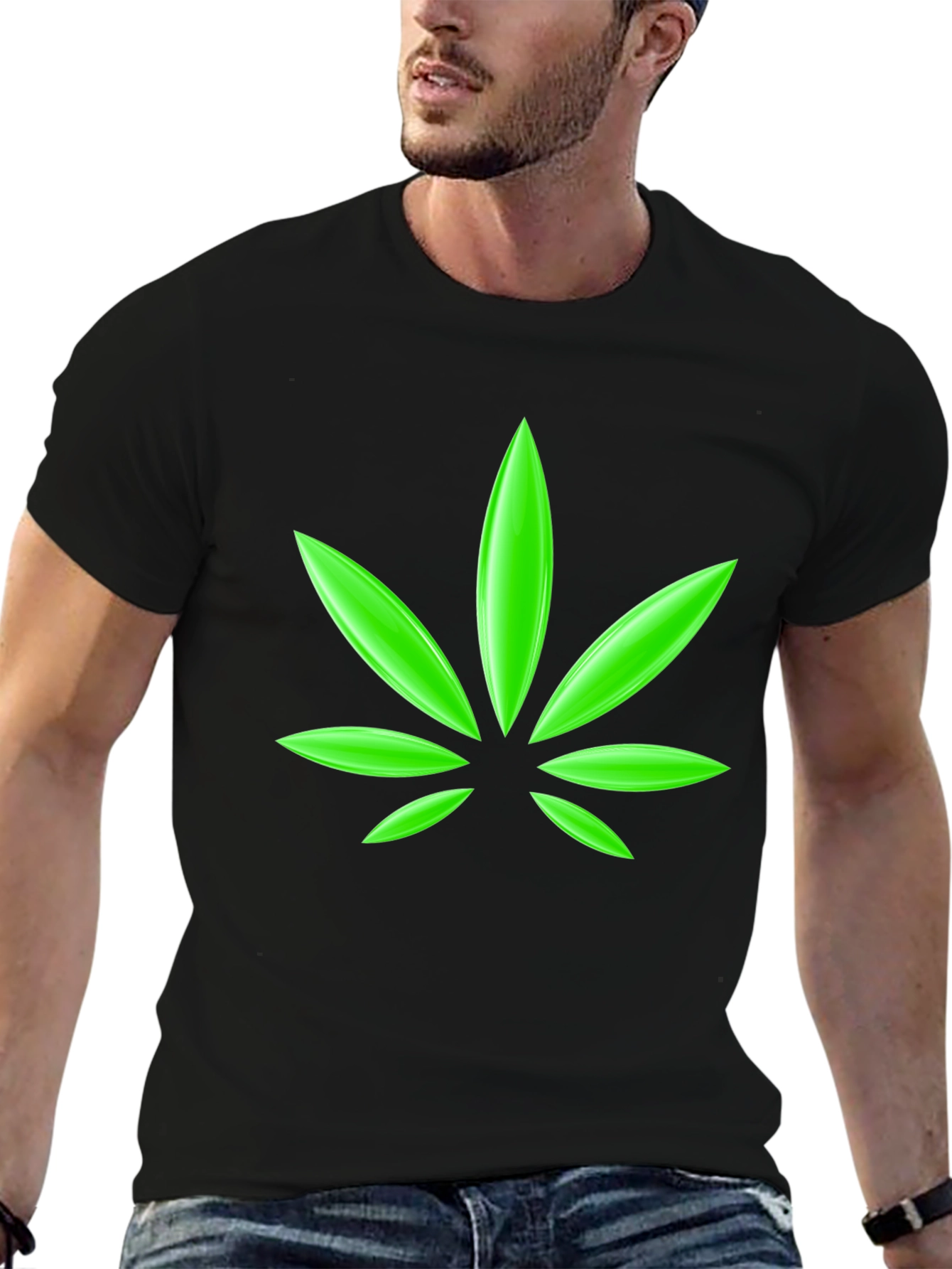 Cannabis Leaf Graphic T-Shirt - Casual Comfort