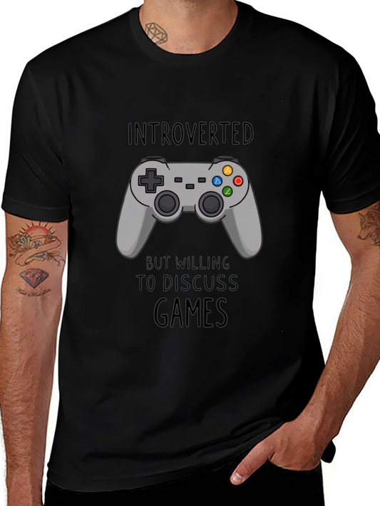 Introverted Gamer T-Shirt - Black - Controller Design