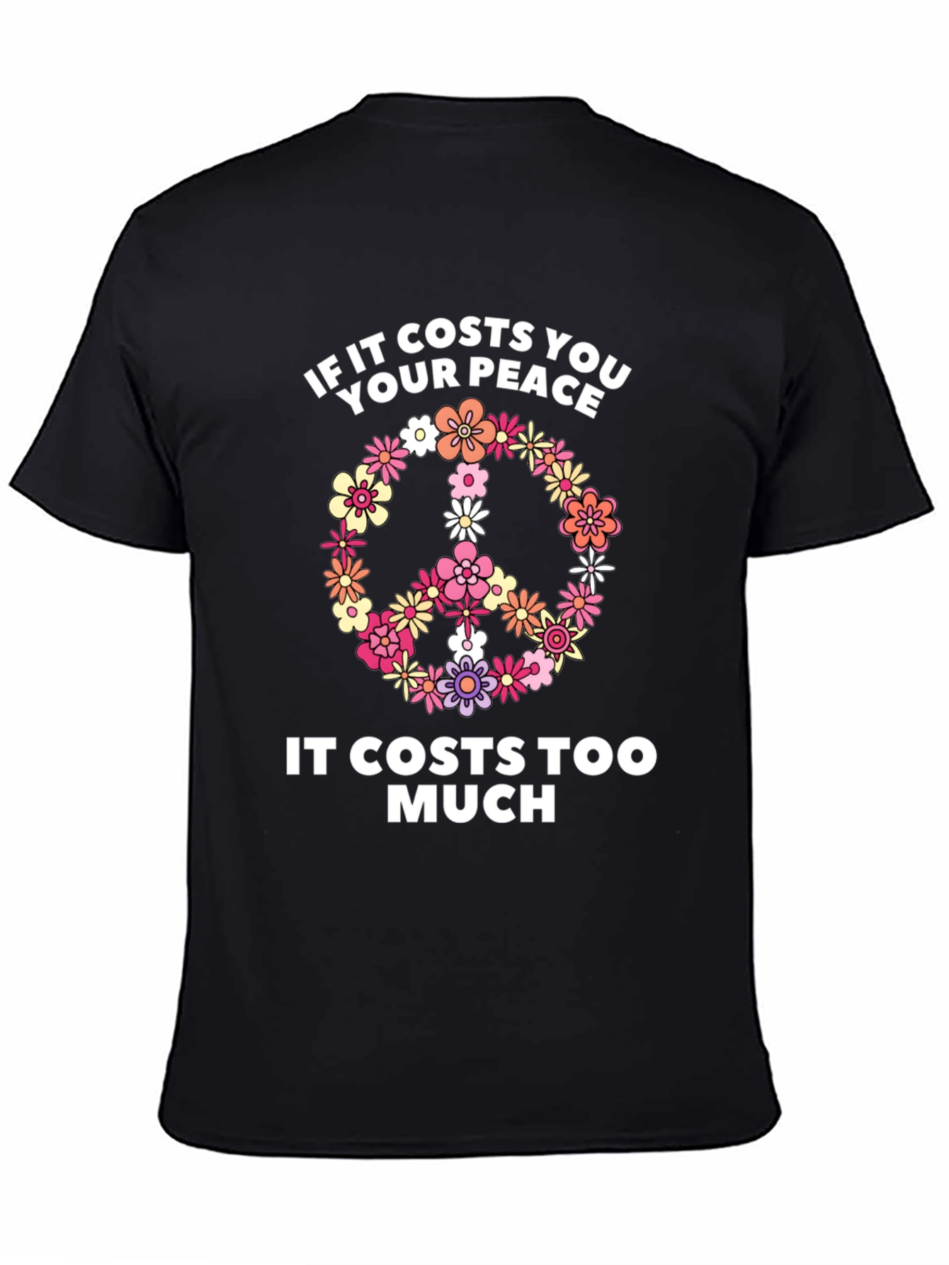 Peace Sign Flower Graphic T-Shirt