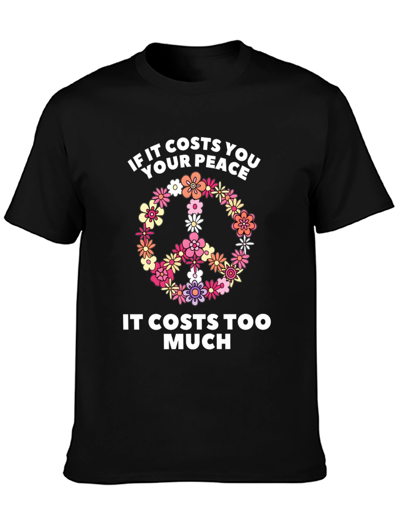 Peace Sign Flower Graphic T-Shirt