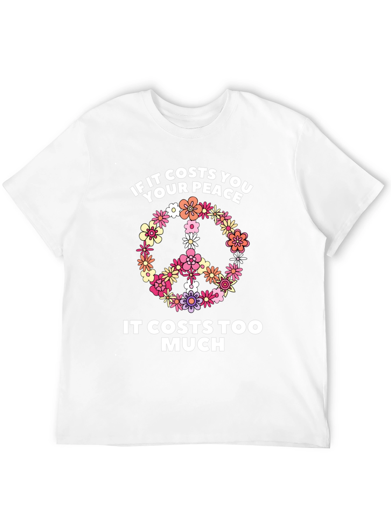 Peace Sign Flower Graphic T-Shirt