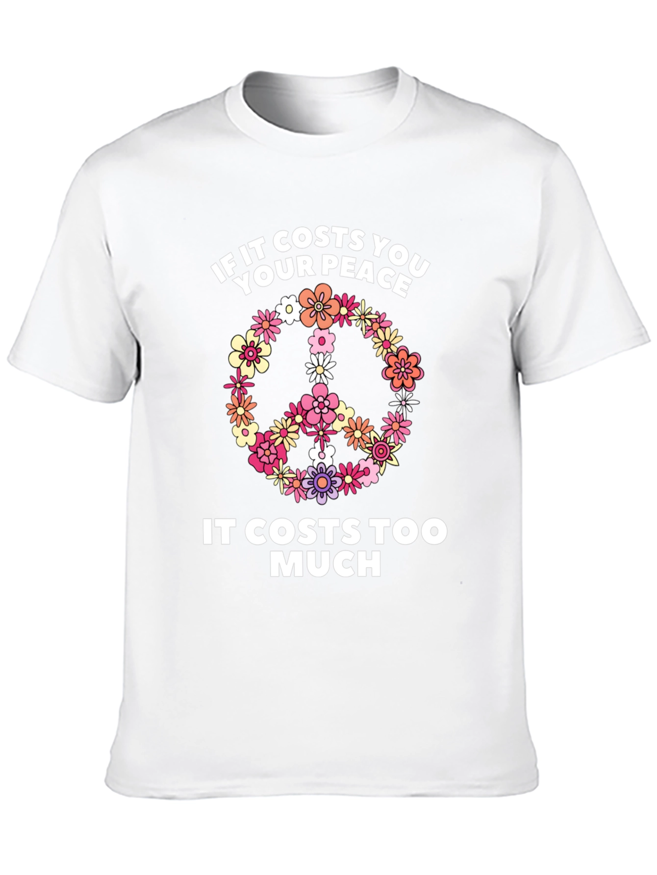 Peace Sign Flower Graphic T-Shirt