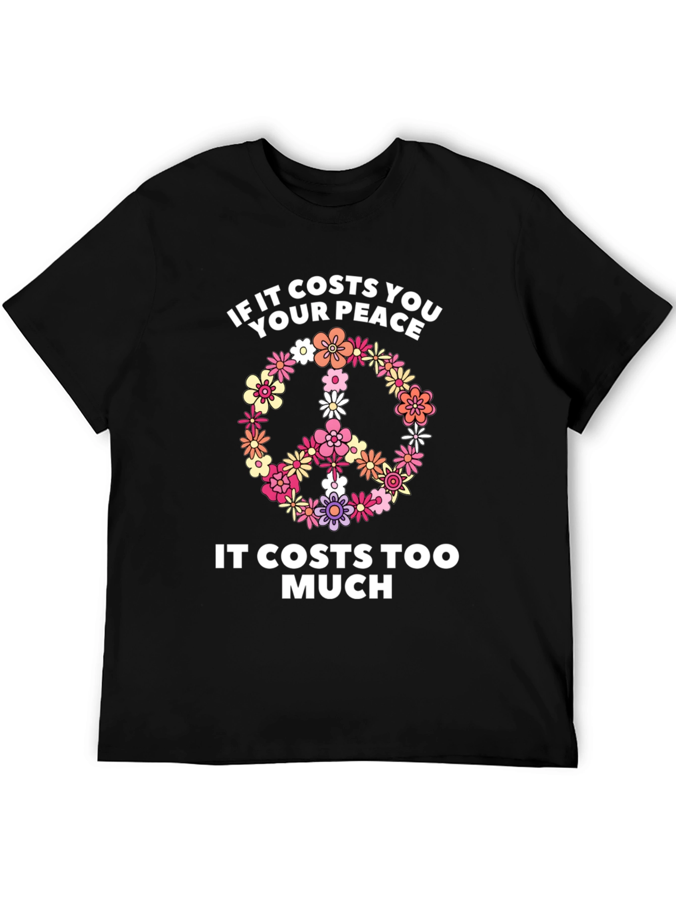 Peace Sign Flower Graphic T-Shirt