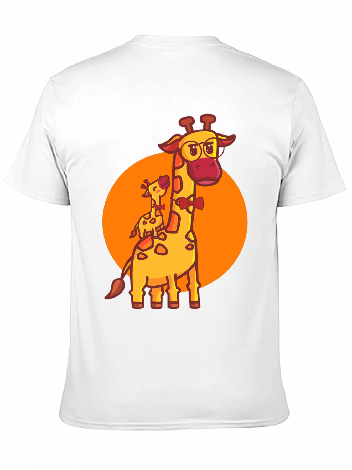 Giraffe Family Graphic Tee - Black Crew Neck