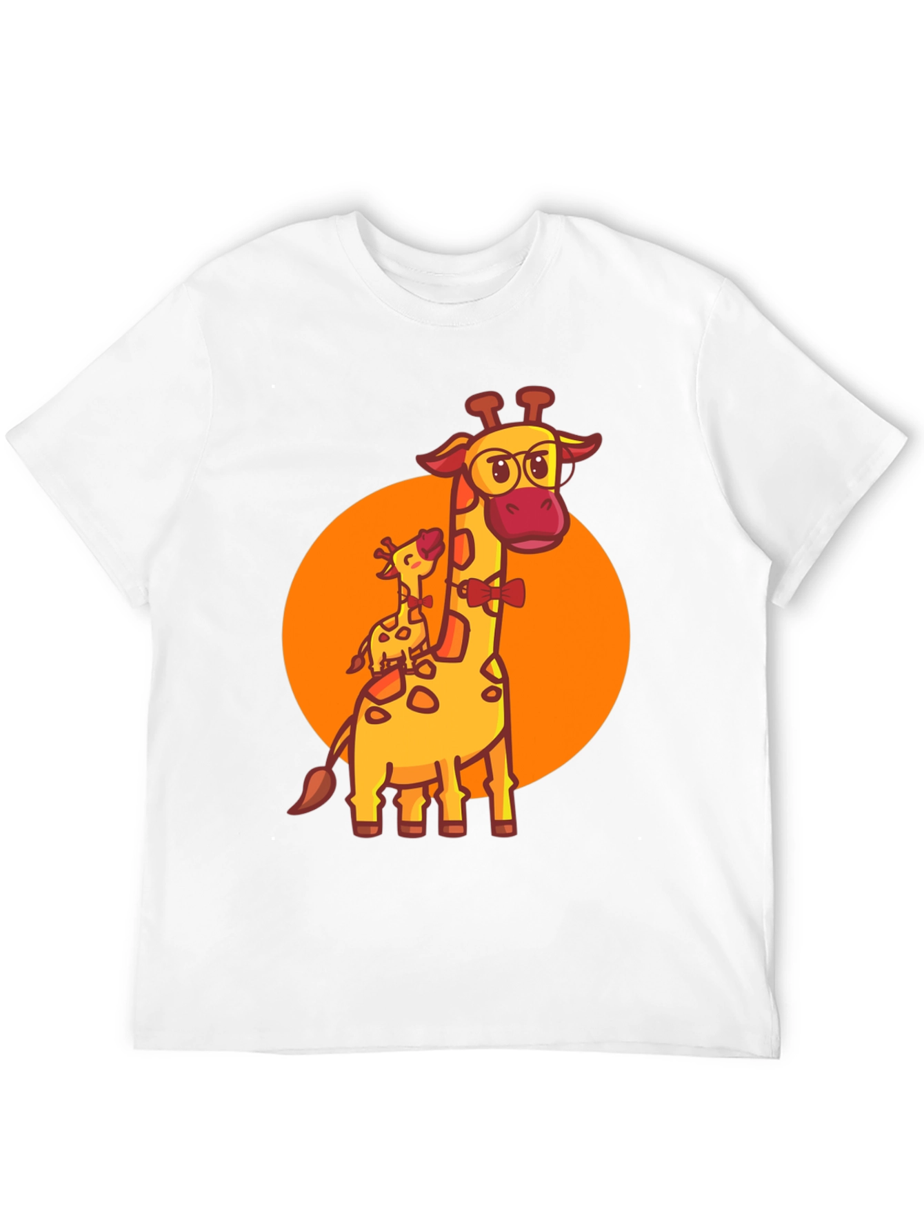 Giraffe Family Graphic Tee - Black Crew Neck