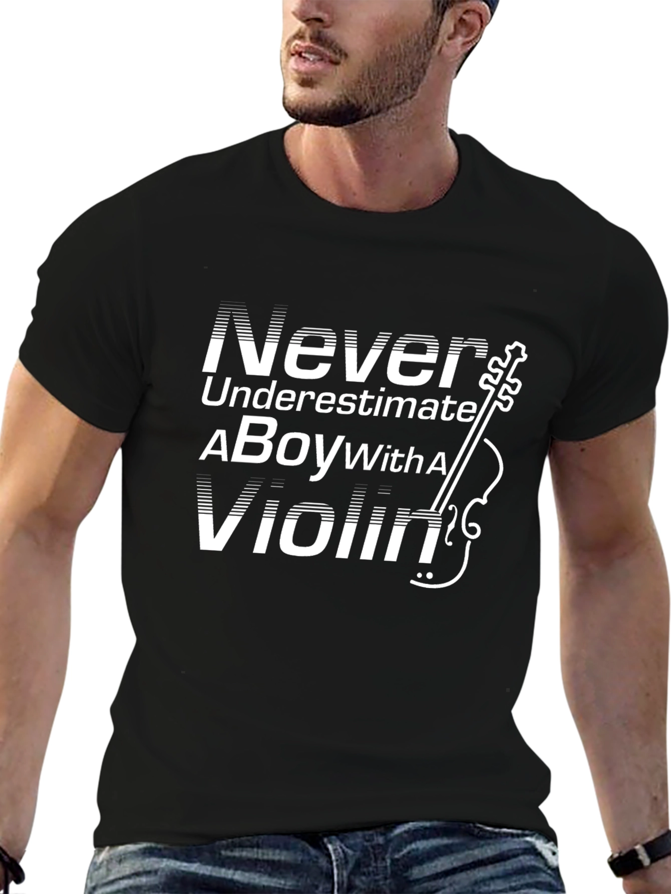 Never Underestimate a Boy with a Violin T-Shirt