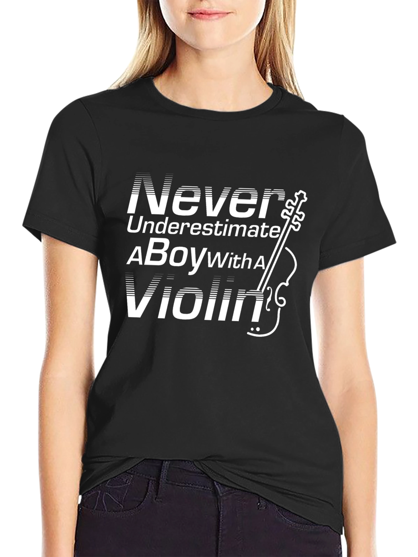 Never Underestimate a Boy with a Violin T-Shirt