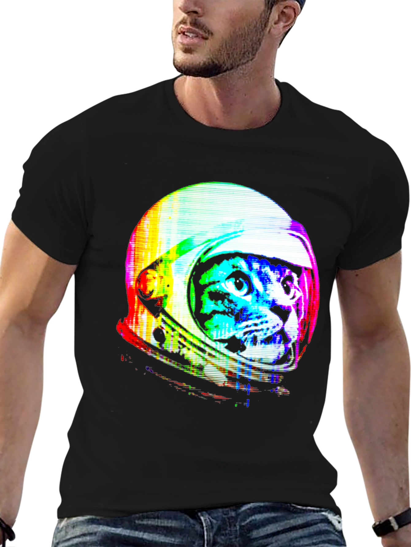 Retro Space Cat T-Shirt - Galaxy Kitten Tee