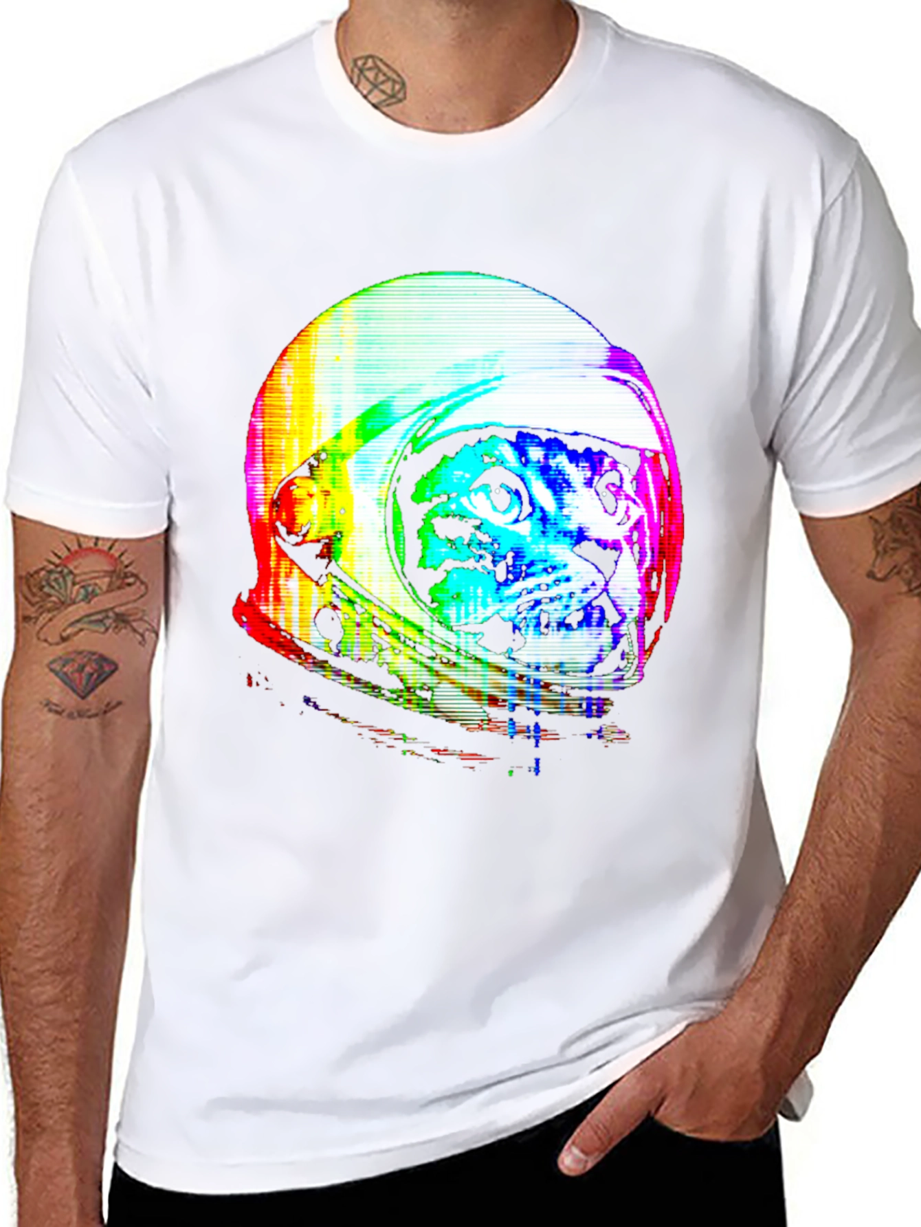 Retro Space Cat T-Shirt - Galaxy Kitten Tee