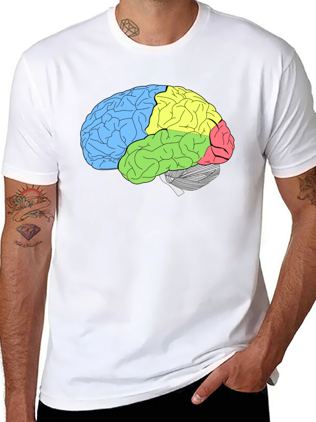Brain Diagram T-Shirt - Smart & Stylish Anatomy Tee