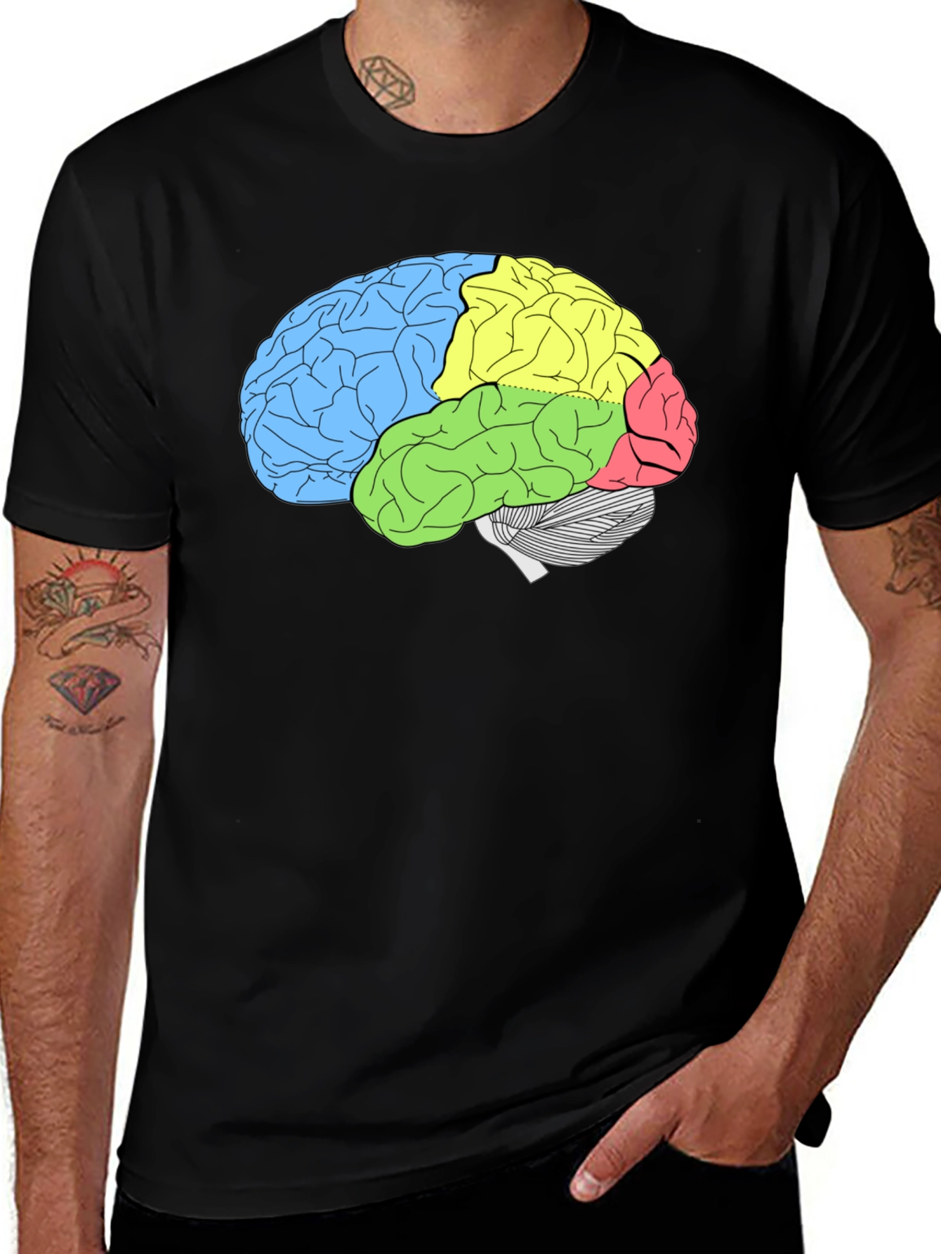 Brain Diagram T-Shirt - Smart & Stylish Anatomy Tee