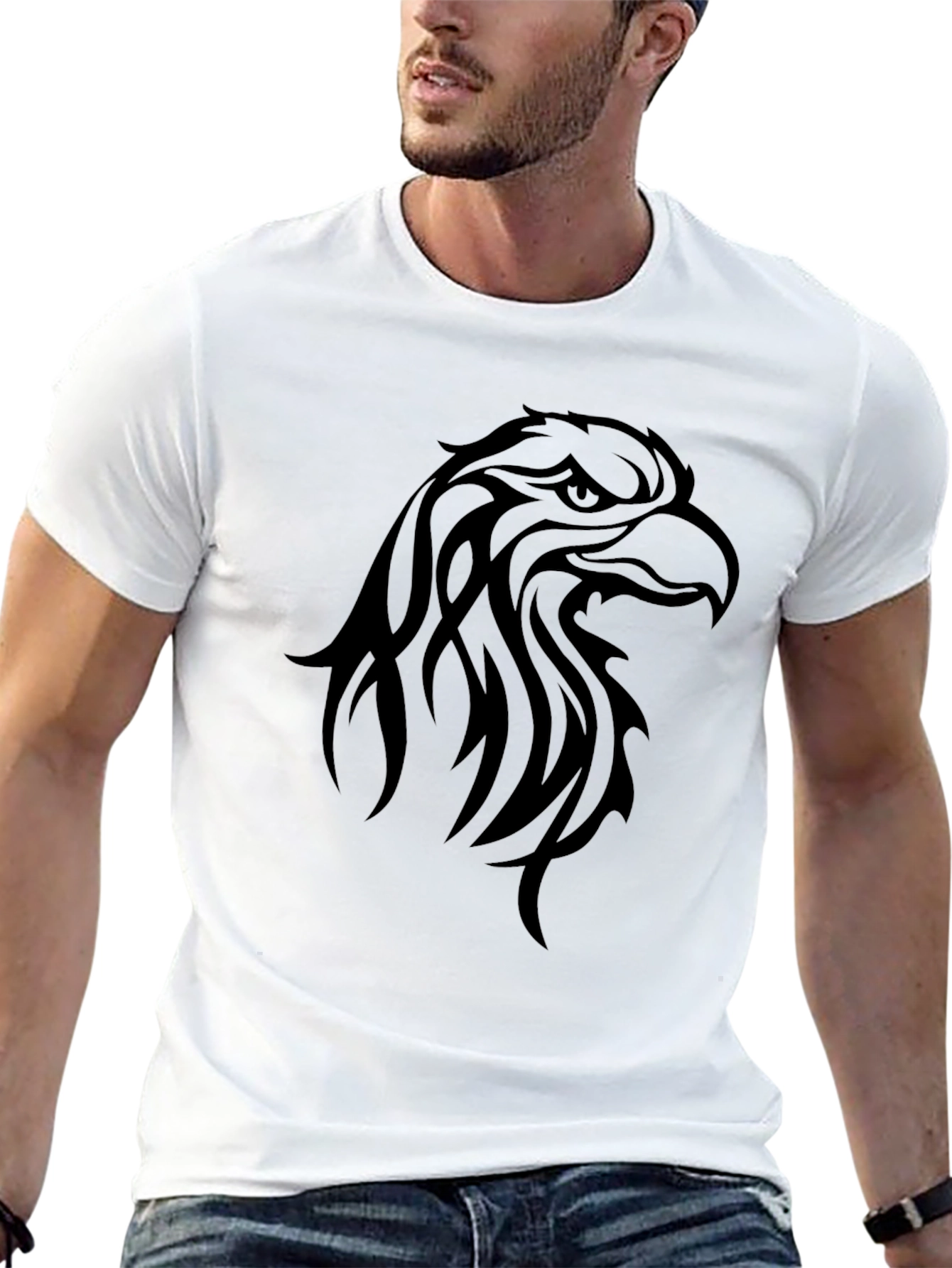 Mens Black Eagle Graphic Tee - Bold Style
