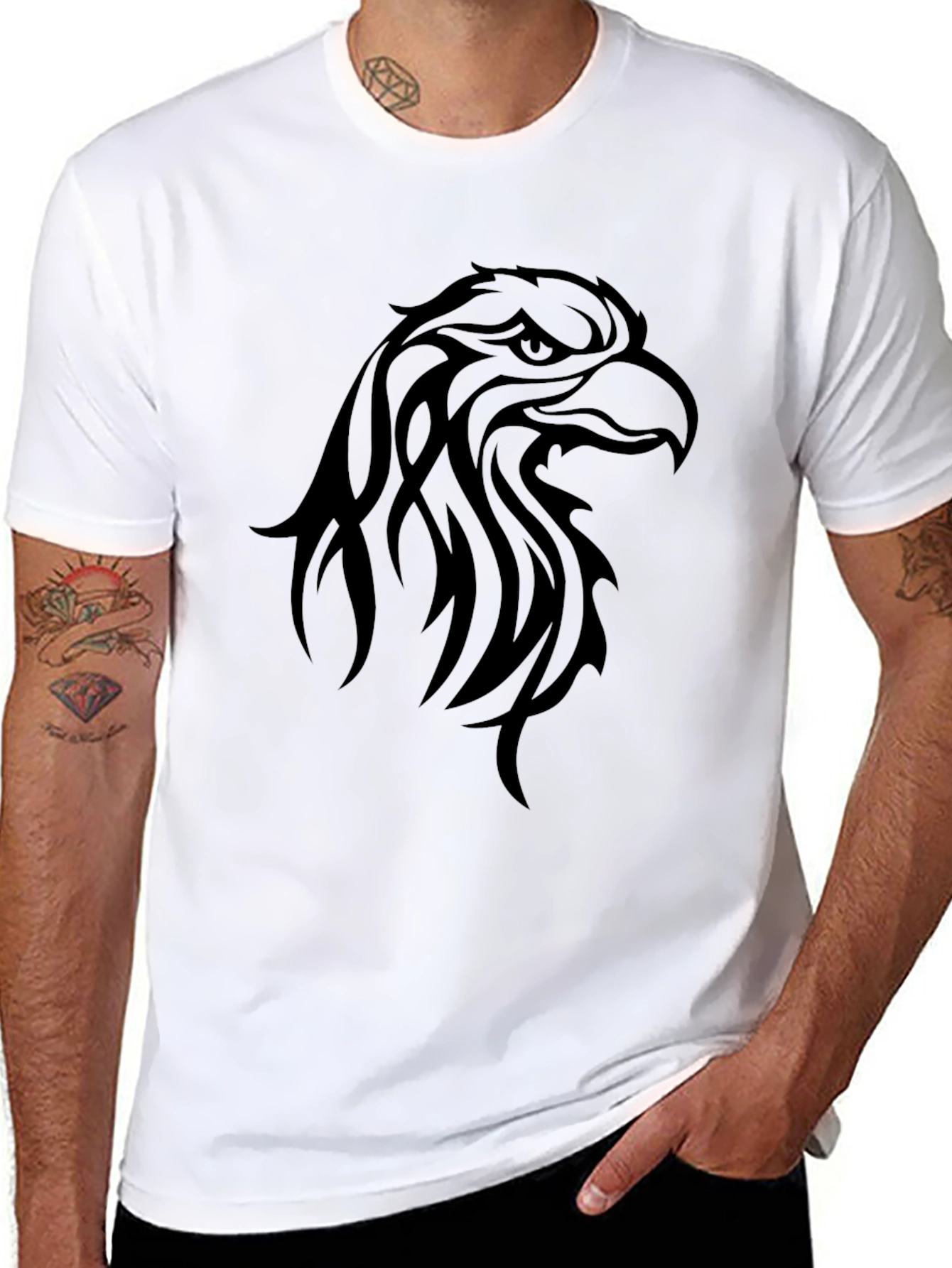 Mens Black Eagle Graphic Tee - Bold Style