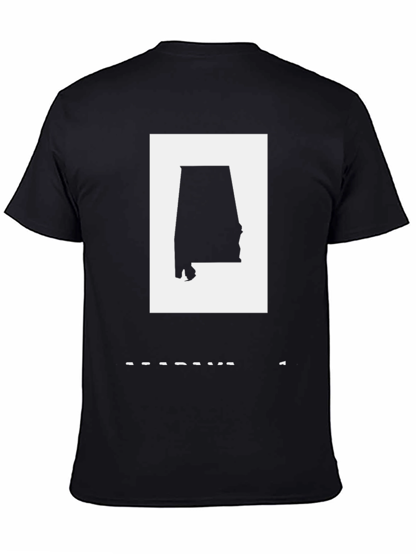 Alabama State Outline Tee - Black Graphic T-Shirt