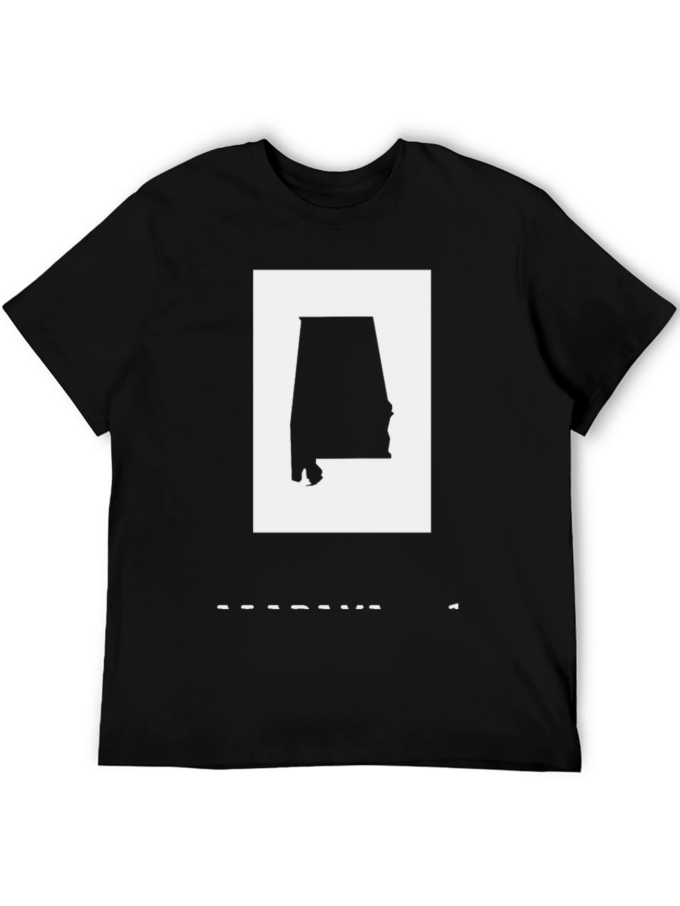 Alabama State Outline Tee - Black Graphic T-Shirt
