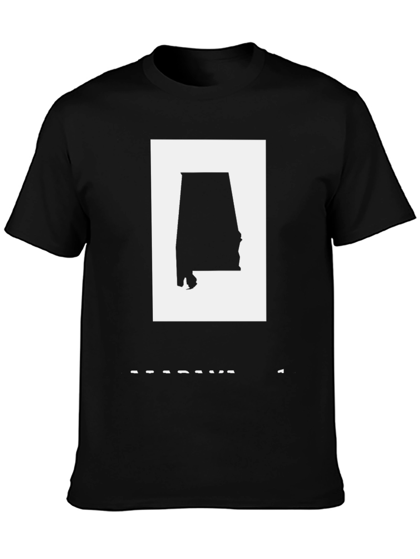 Alabama State Outline Tee - Black Graphic T-Shirt