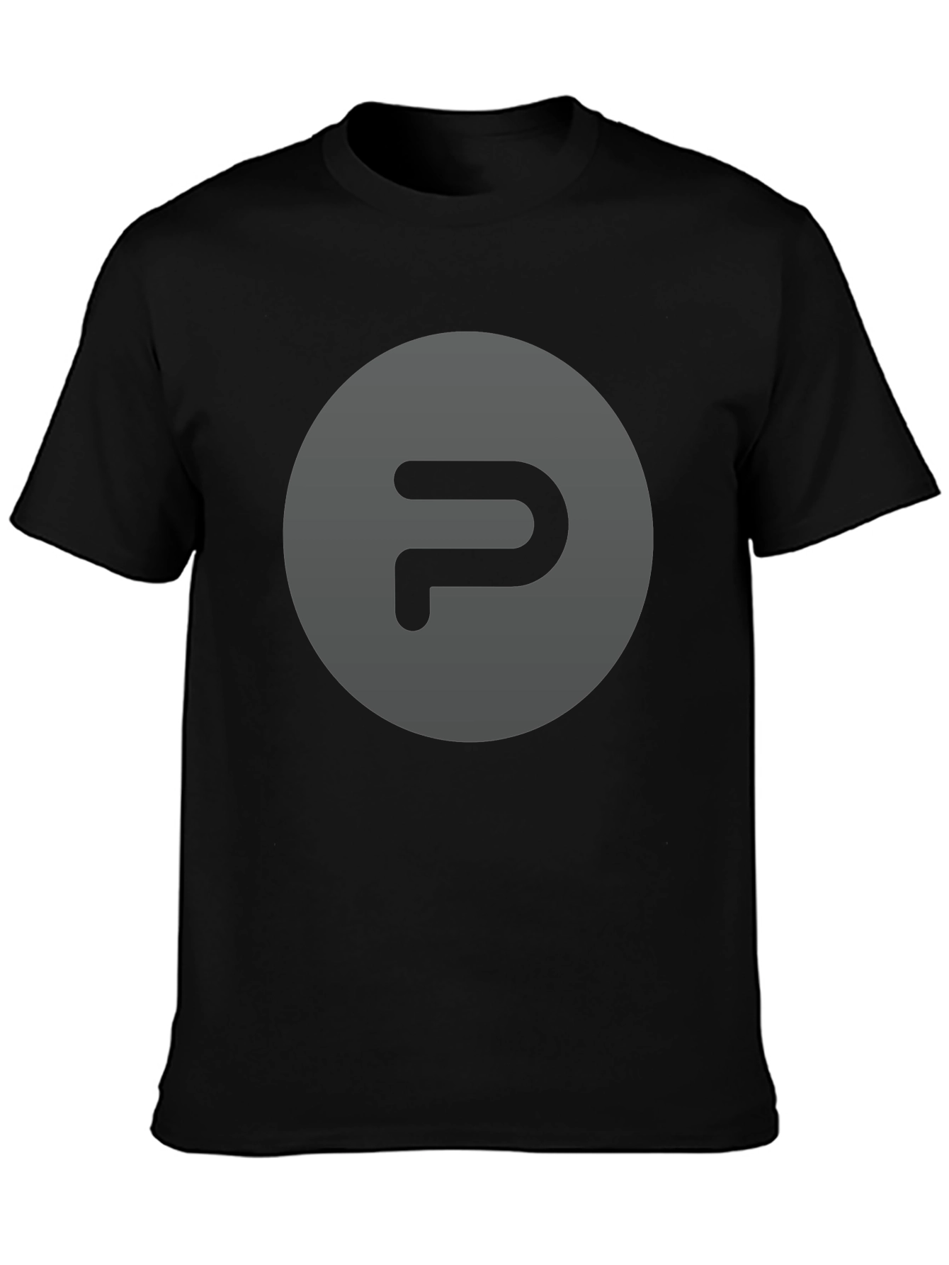 Mens Black T-Shirt with Gray Logo Graphic
