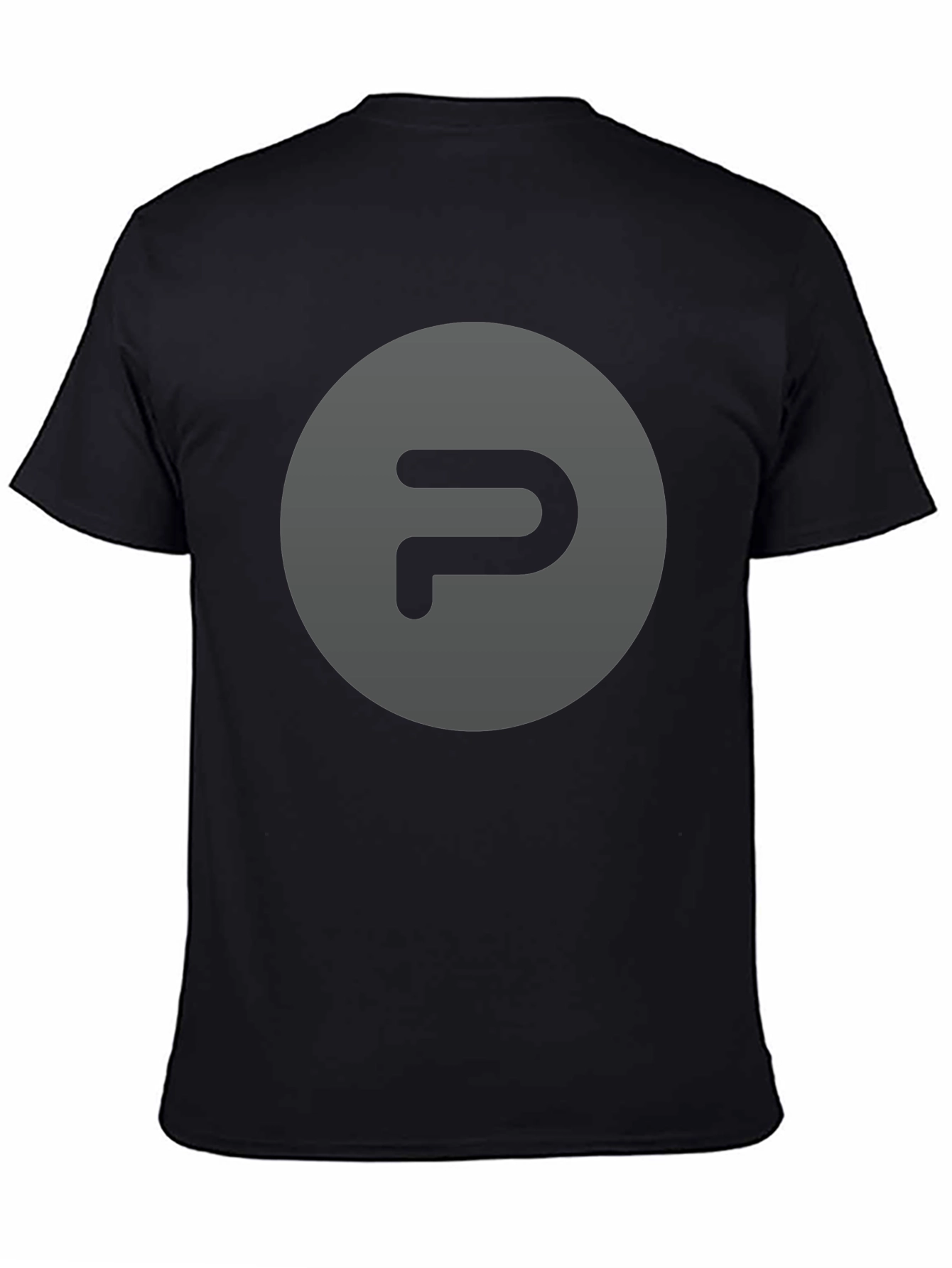 Mens Black T-Shirt with Gray Logo Graphic