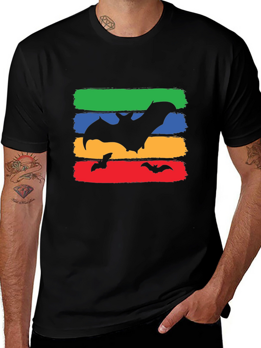 Bat Silhouette Graphic Tee - Halloween Style