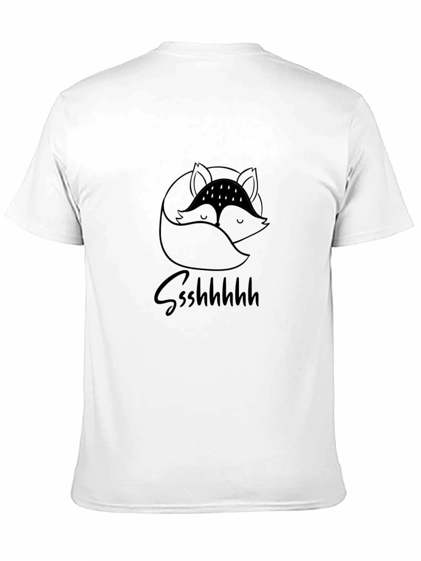 Ssshhhh Sleeping Fox Black T-Shirt