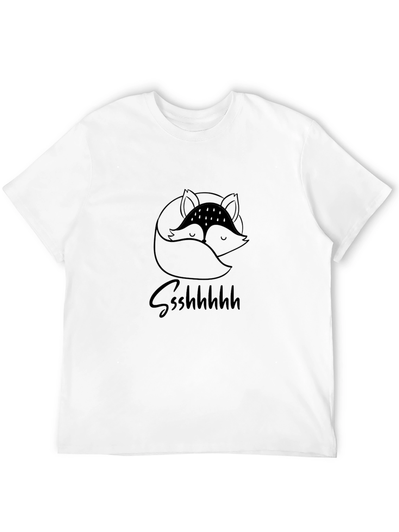 Ssshhhh Sleeping Fox Black T-Shirt