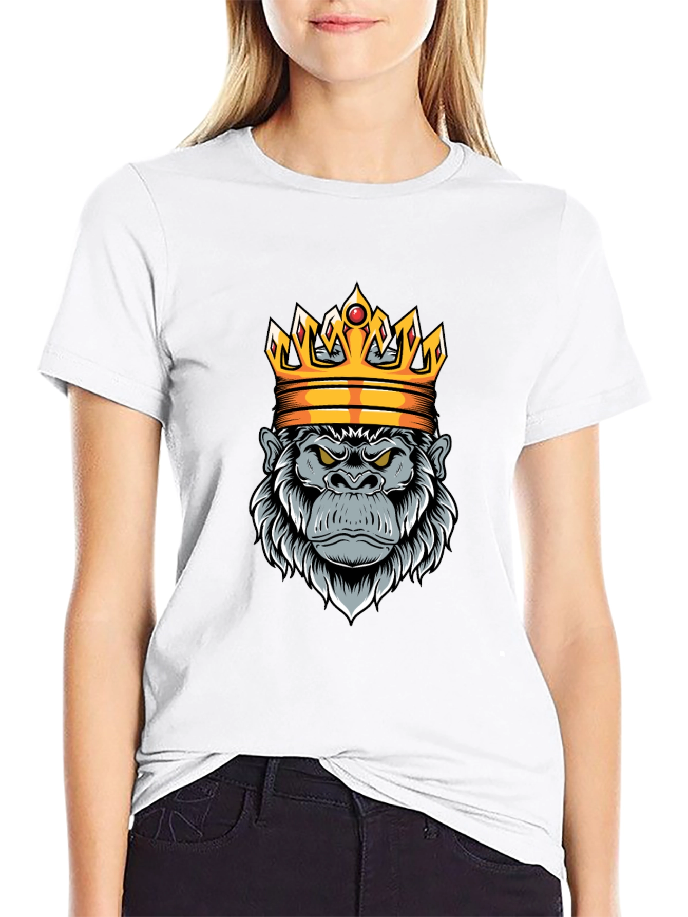 King Gorilla Graphic Tee - Black Cotton