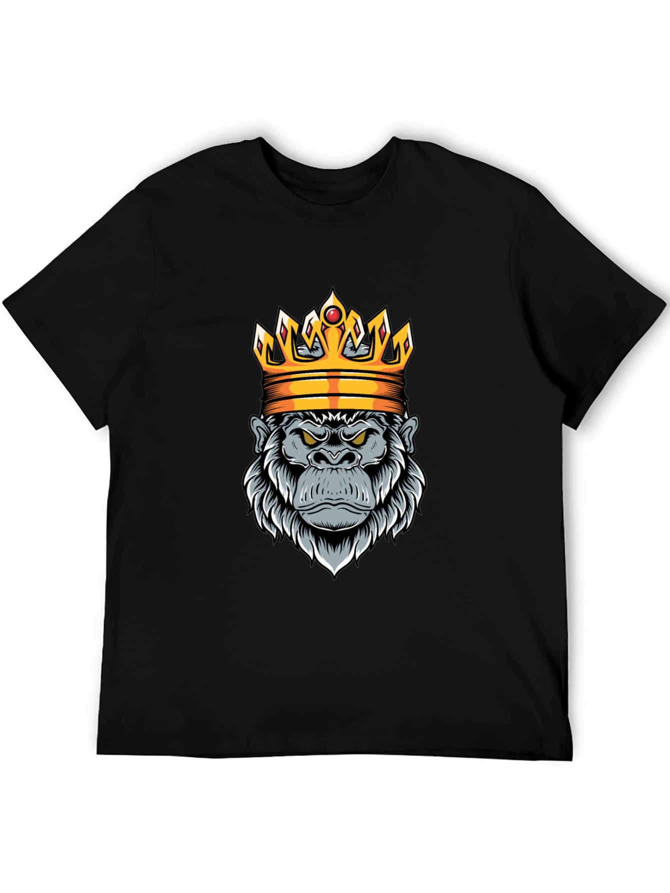 King Gorilla Graphic Tee - Black Cotton