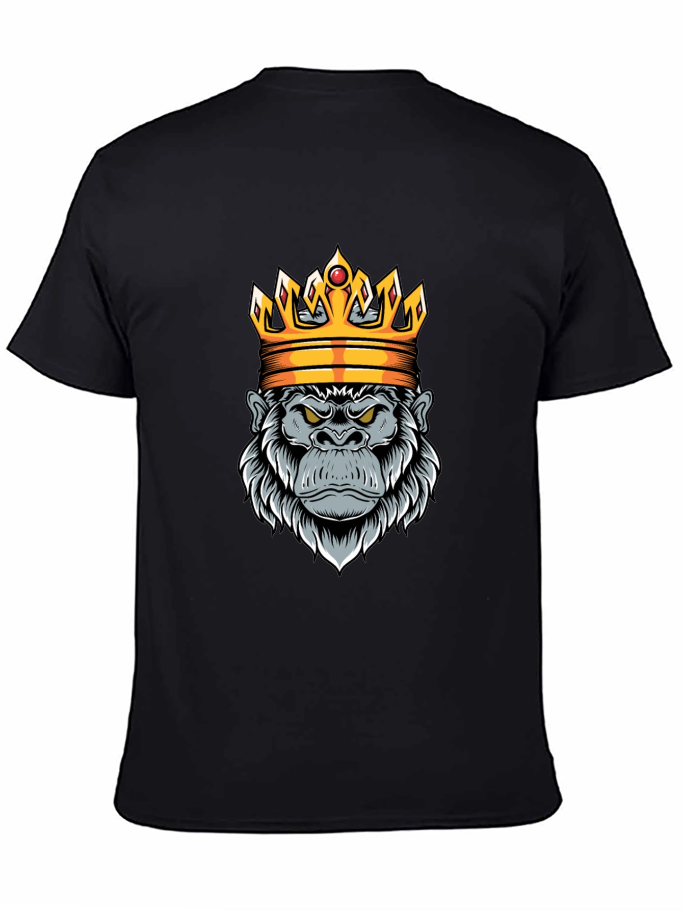 King Gorilla Graphic Tee - Black Cotton
