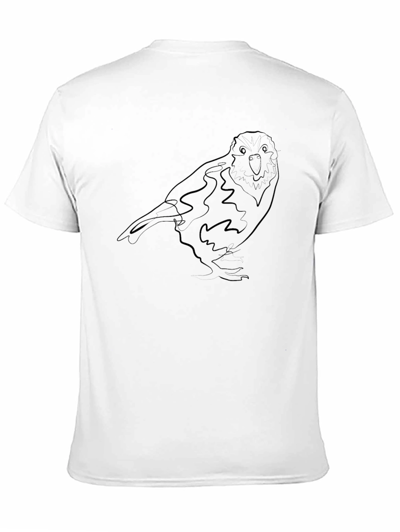 Minimalist Bird Line Art Black T-Shirt