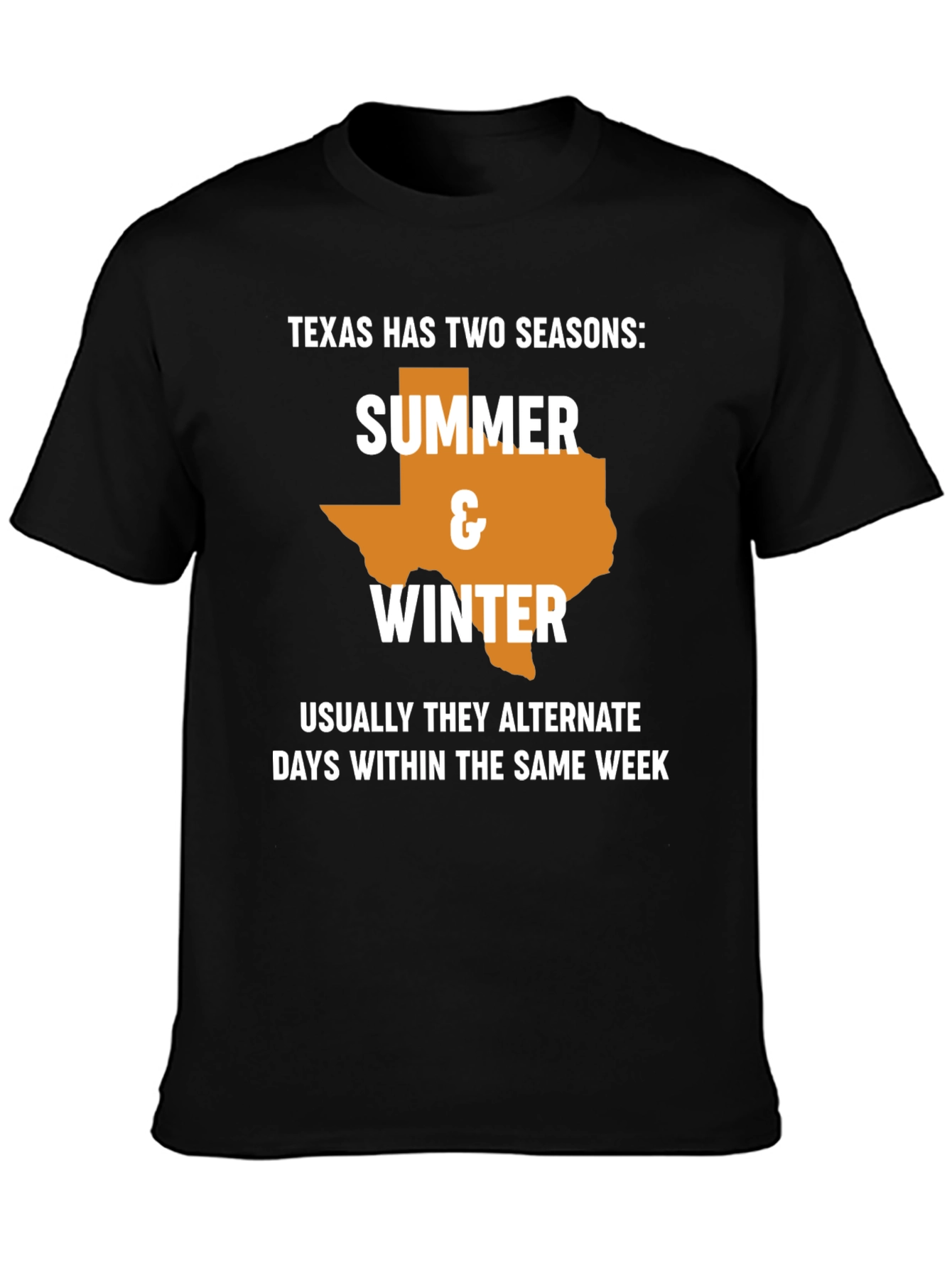 Texas Two Seasons T-Shirt: Summer & Winter Funny Tee