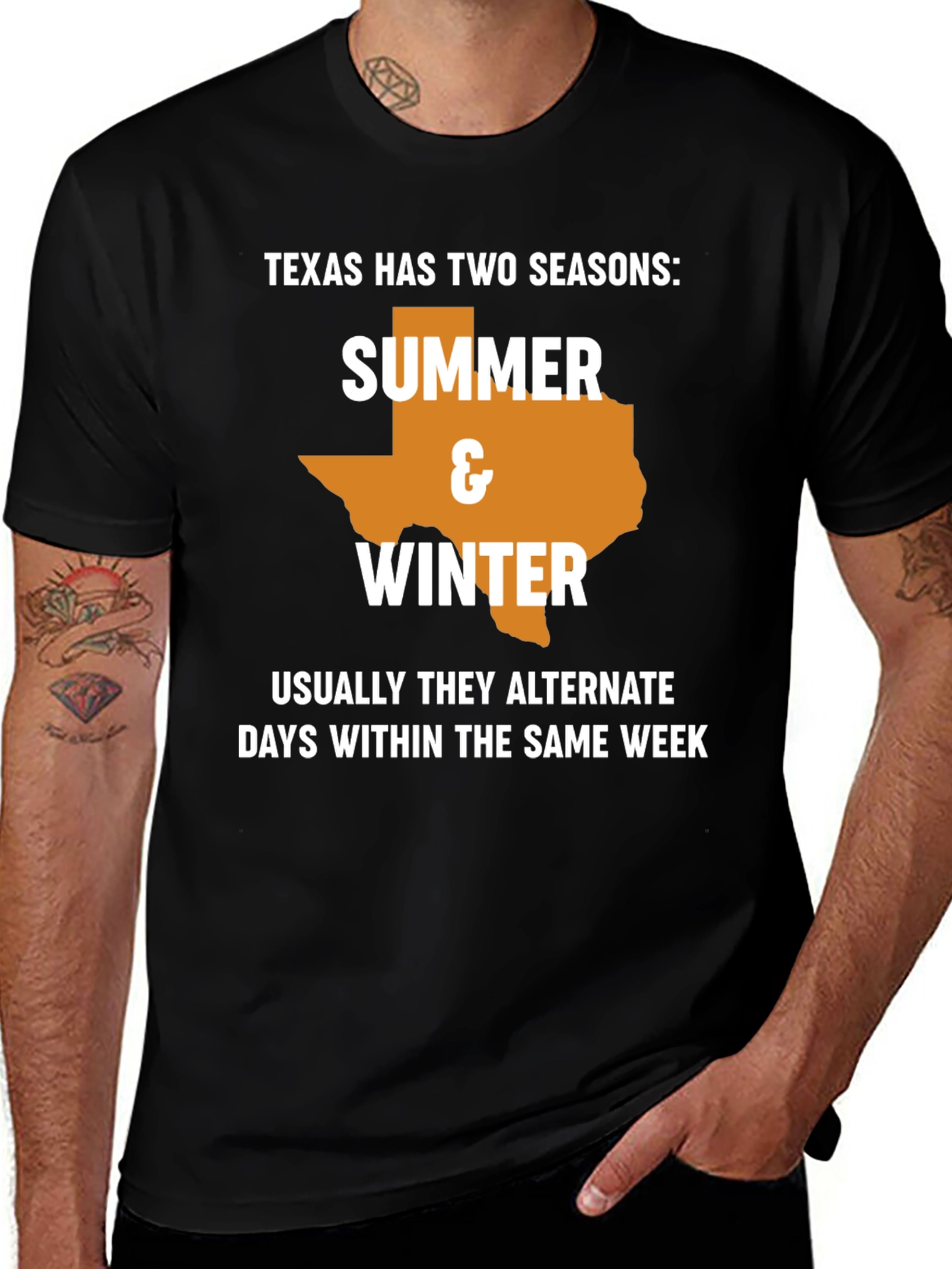 Texas Two Seasons T-Shirt: Summer & Winter Funny Tee