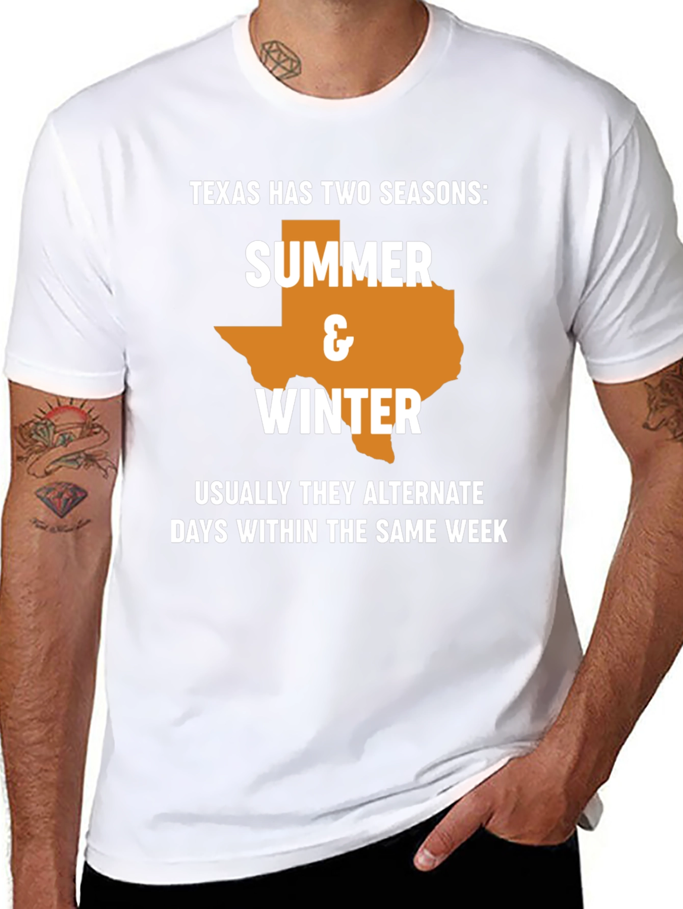 Texas Two Seasons T-Shirt: Summer & Winter Funny Tee