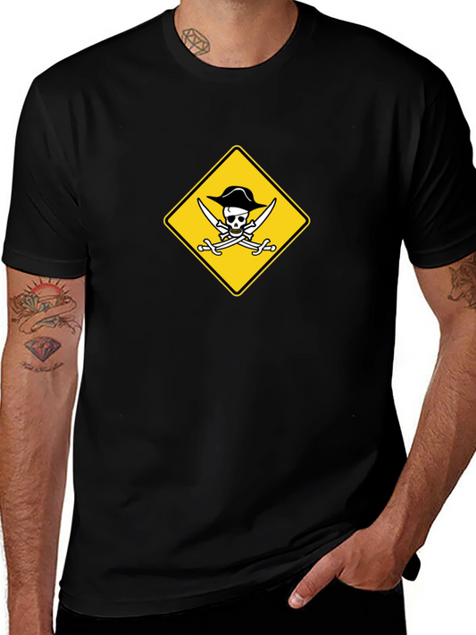 Pirate Skull & Swords Graphic Black T-Shirt