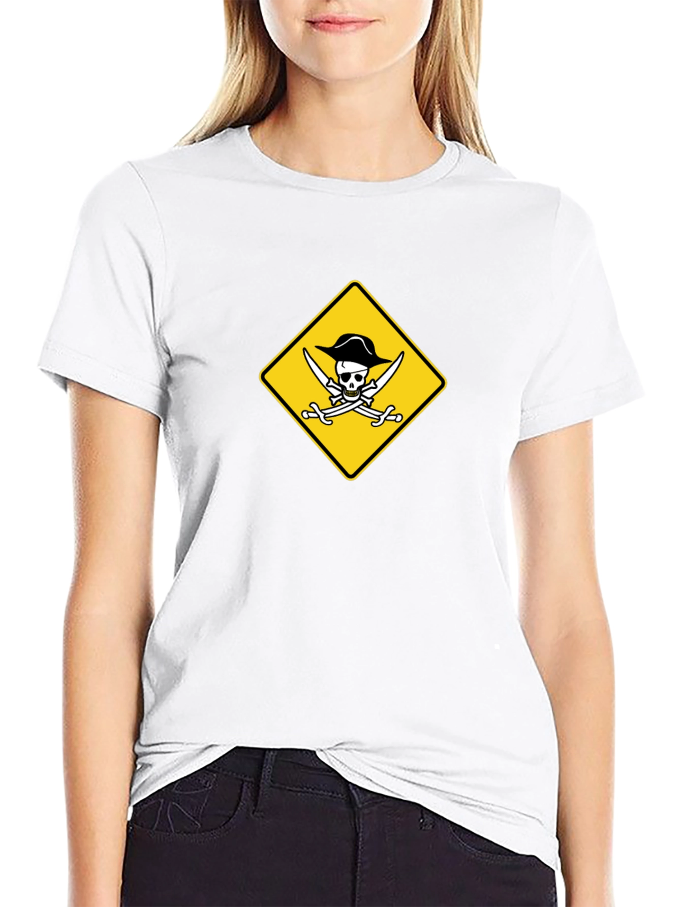 Pirate Skull & Swords Graphic Black T-Shirt