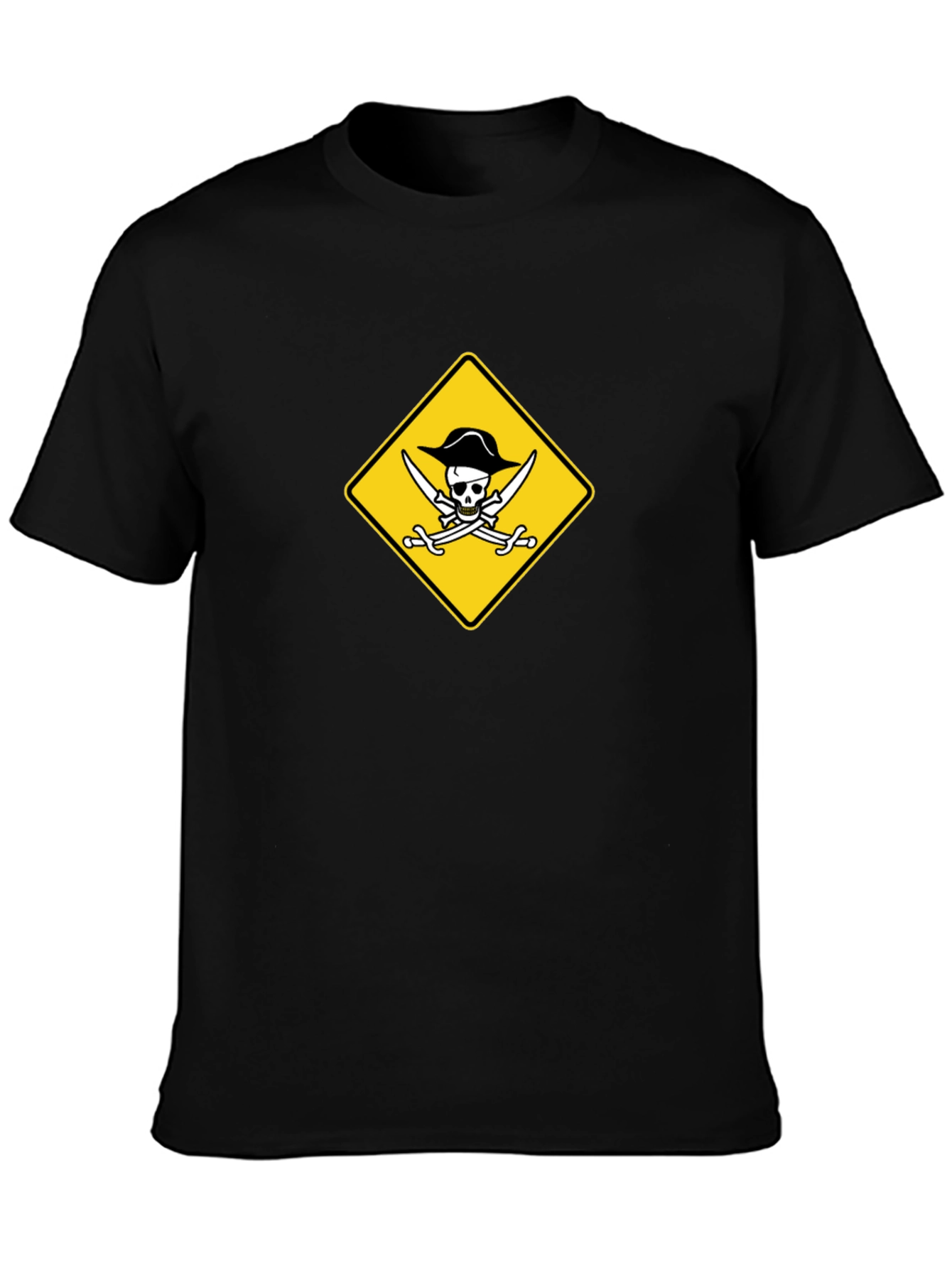 Pirate Skull & Swords Graphic Black T-Shirt