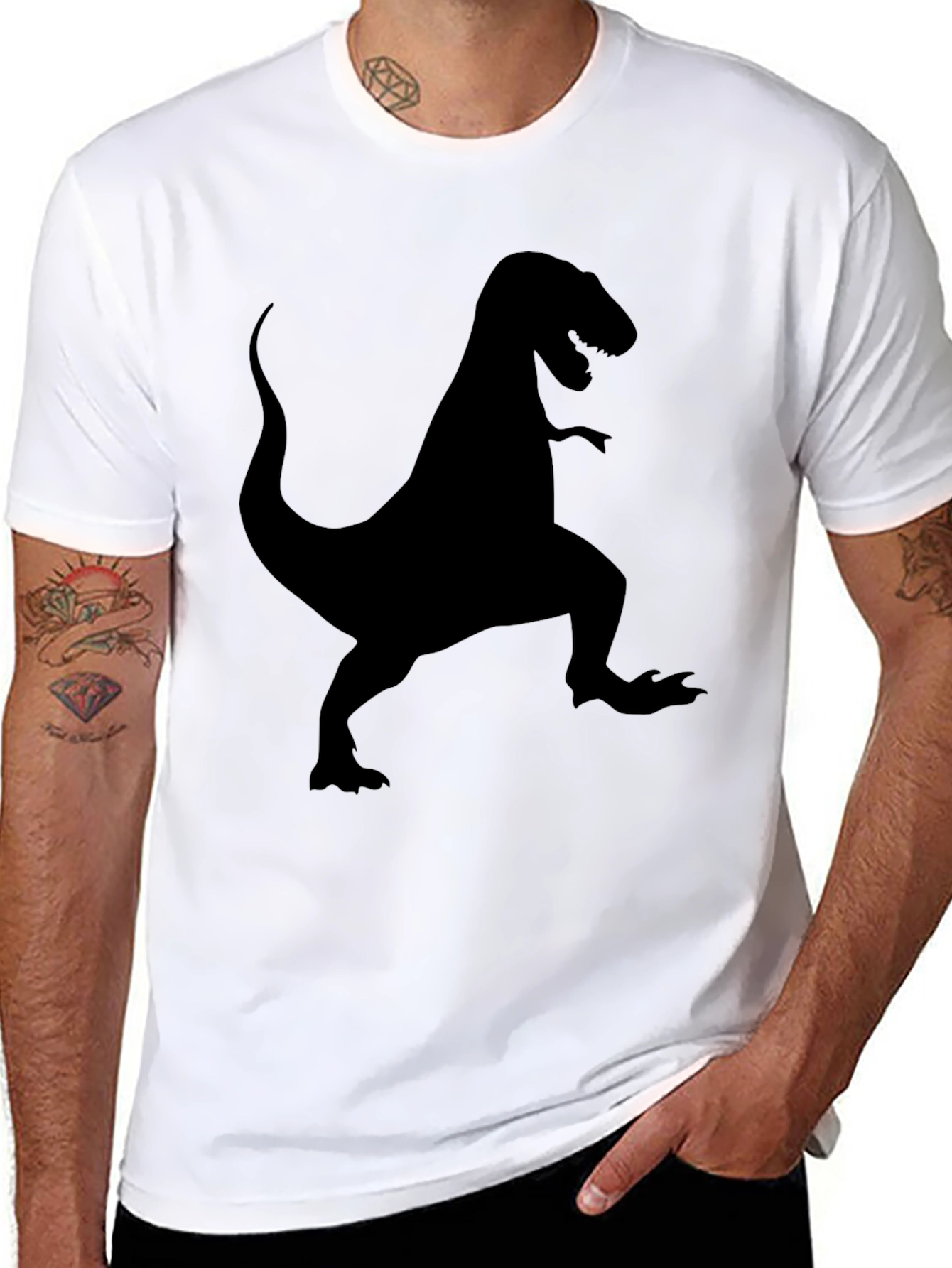 Dinosaur T-Shirt - Mens Black Graphic Tee