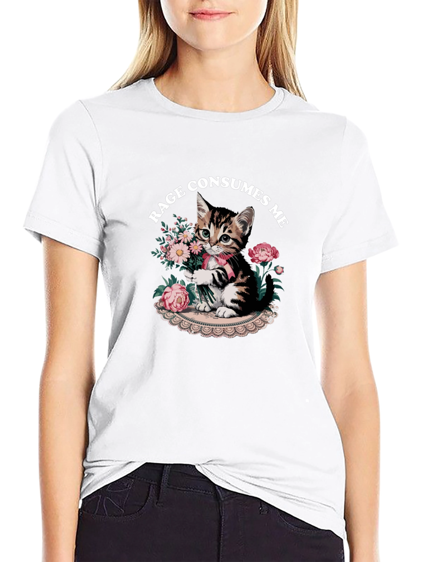 Rage Consumes Me Kitten Graphic T-Shirt