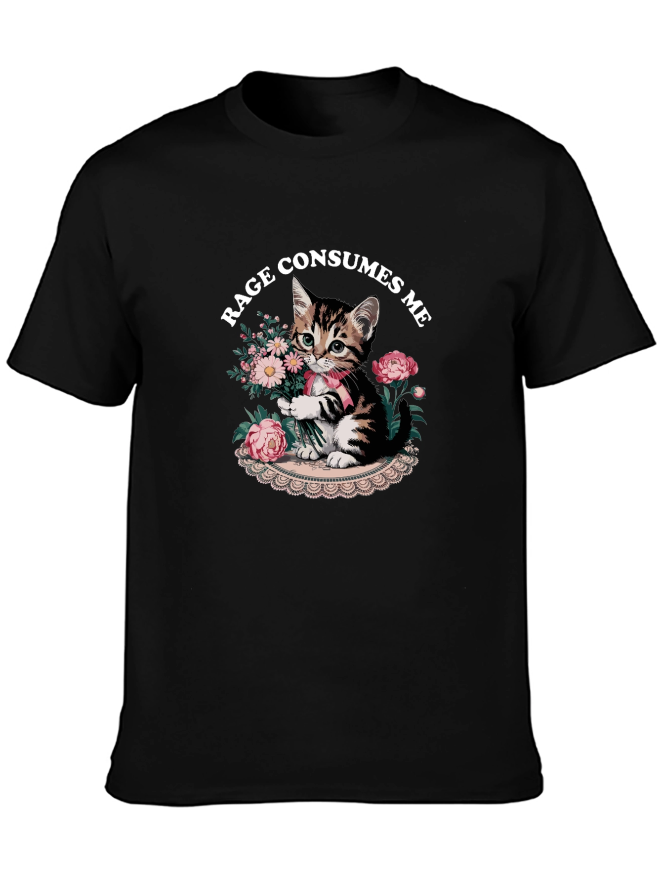 Rage Consumes Me Kitten Graphic T-Shirt