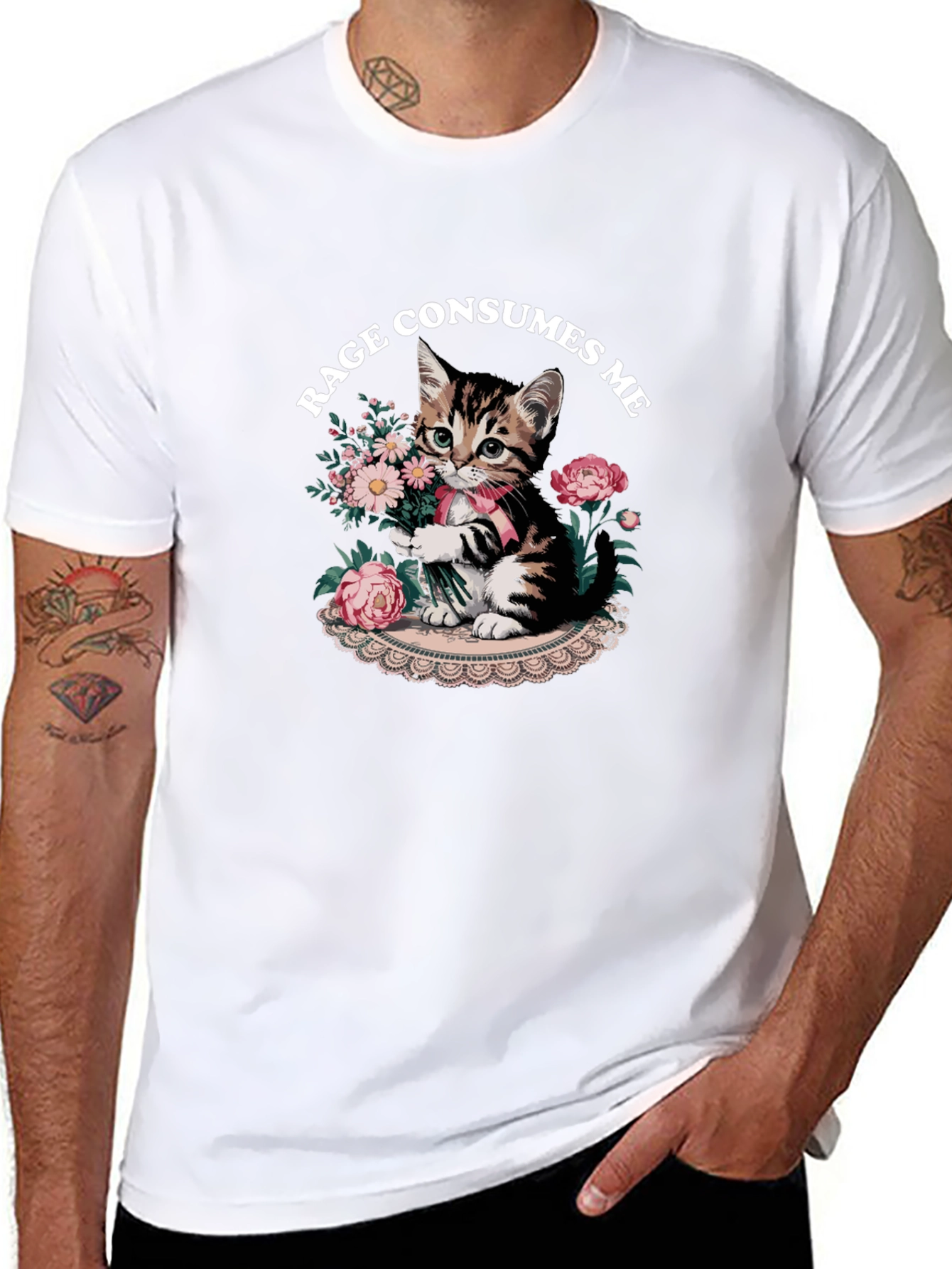 Rage Consumes Me Kitten Graphic T-Shirt