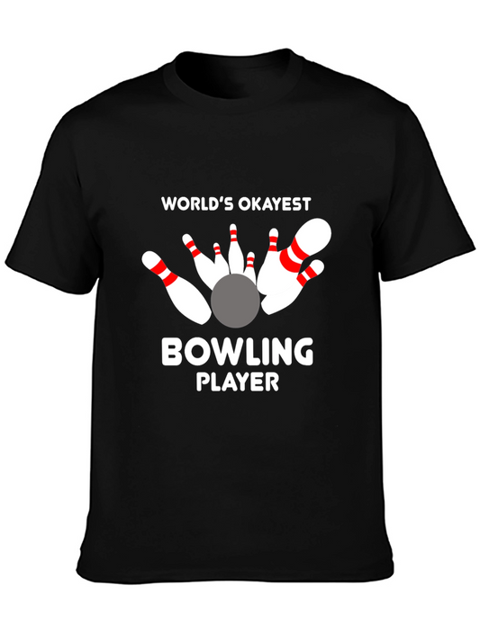 Worlds Okayest Bowling Player Graphic T-Shirt