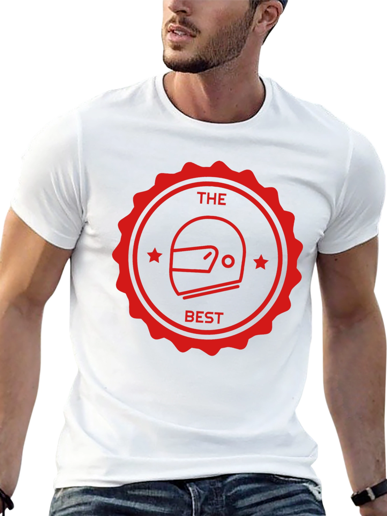 The Best Helmet T-Shirt - Black Crew Neck Tee