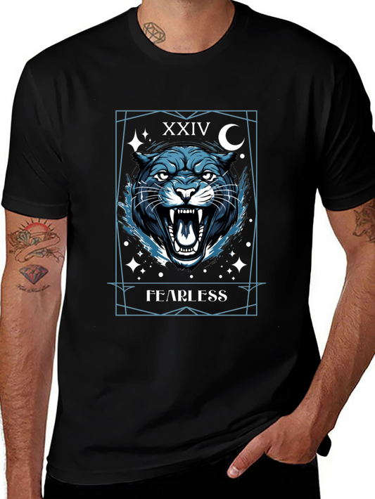 Fearless Panther Graphic Tee - Mens Black T-Shirt