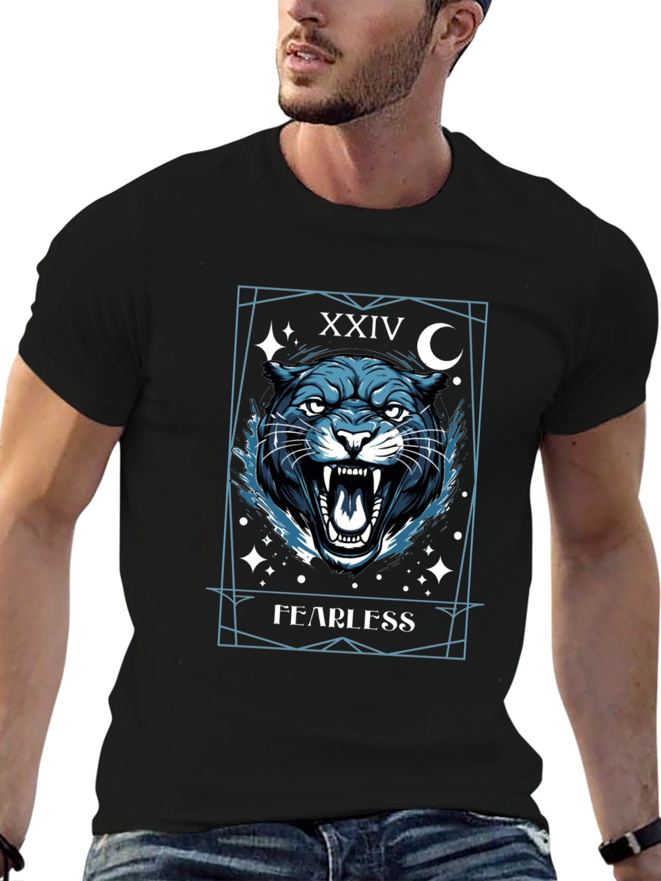 Fearless Panther Graphic Tee - Mens Black T-Shirt