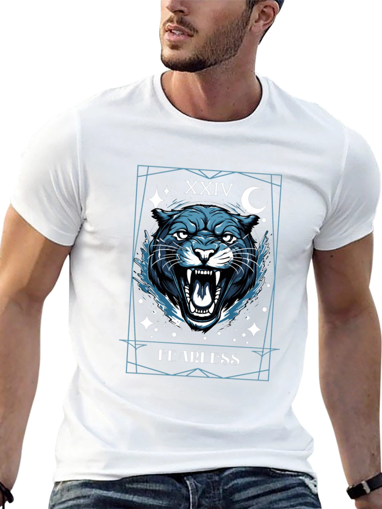 Fearless Panther Graphic Tee - Mens Black T-Shirt