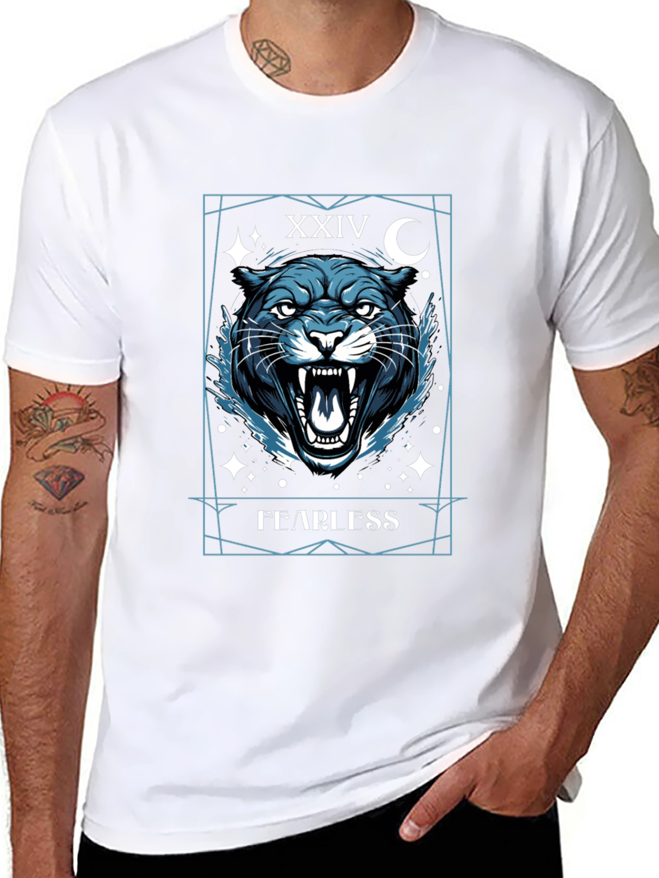 Fearless Panther Graphic Tee - Mens Black T-Shirt