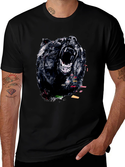 Bear Graphic Tee - Mens Black T-Shirt