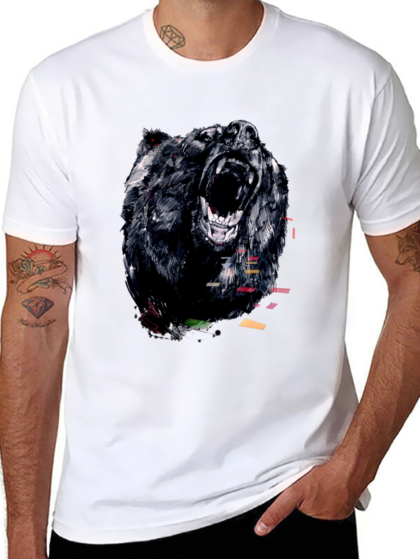 Bear Graphic Tee - Mens Black T-Shirt