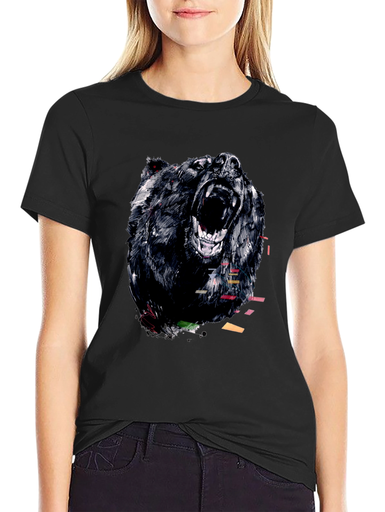 Bear Graphic Tee - Mens Black T-Shirt